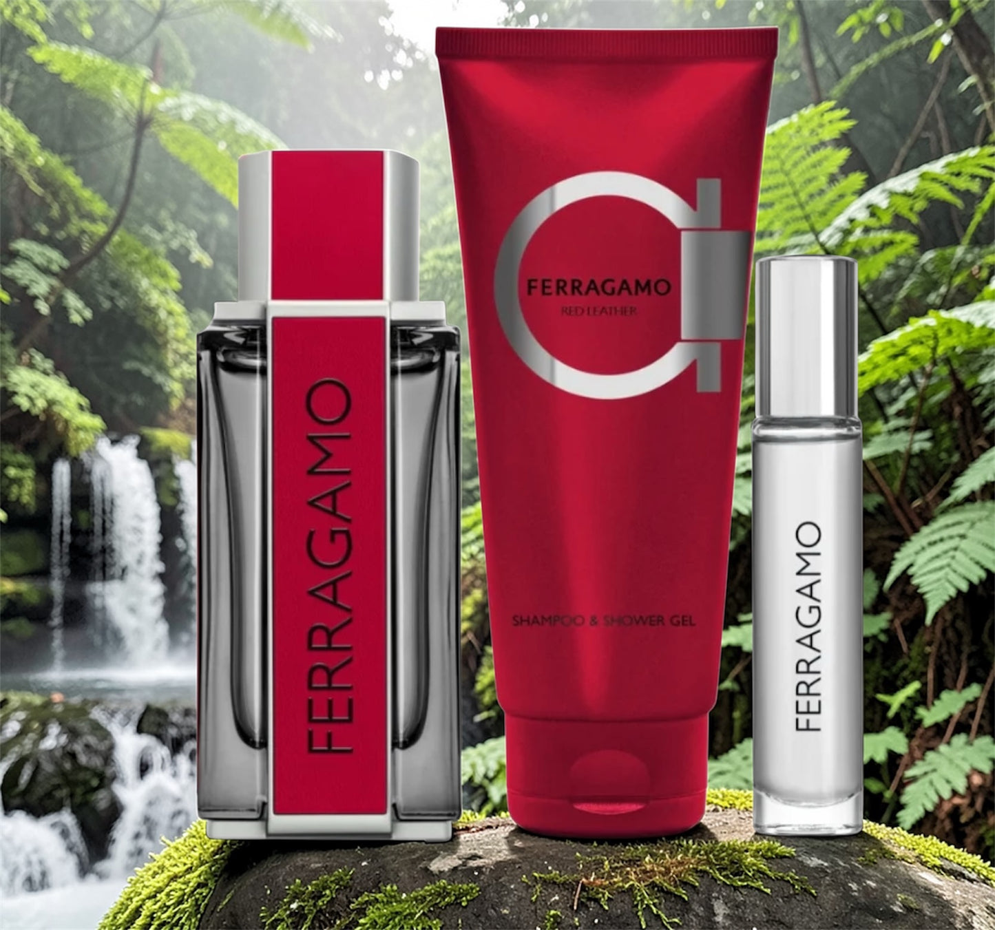 Ferragamo Red Leather EDP Set 3pc